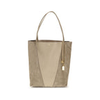 Beige Leather Spin Shoulder Bag