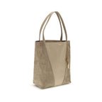 Beige Leather Spin Shoulder Bag