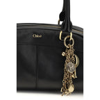 Black Calfskin Bowling Handbag