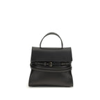 Tie Me Handbag In Black Calf Leather