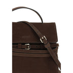 Tie Me Handbag In Brown Calf Leather
