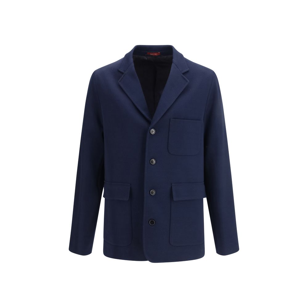 Blue Cotton Jersey Coat