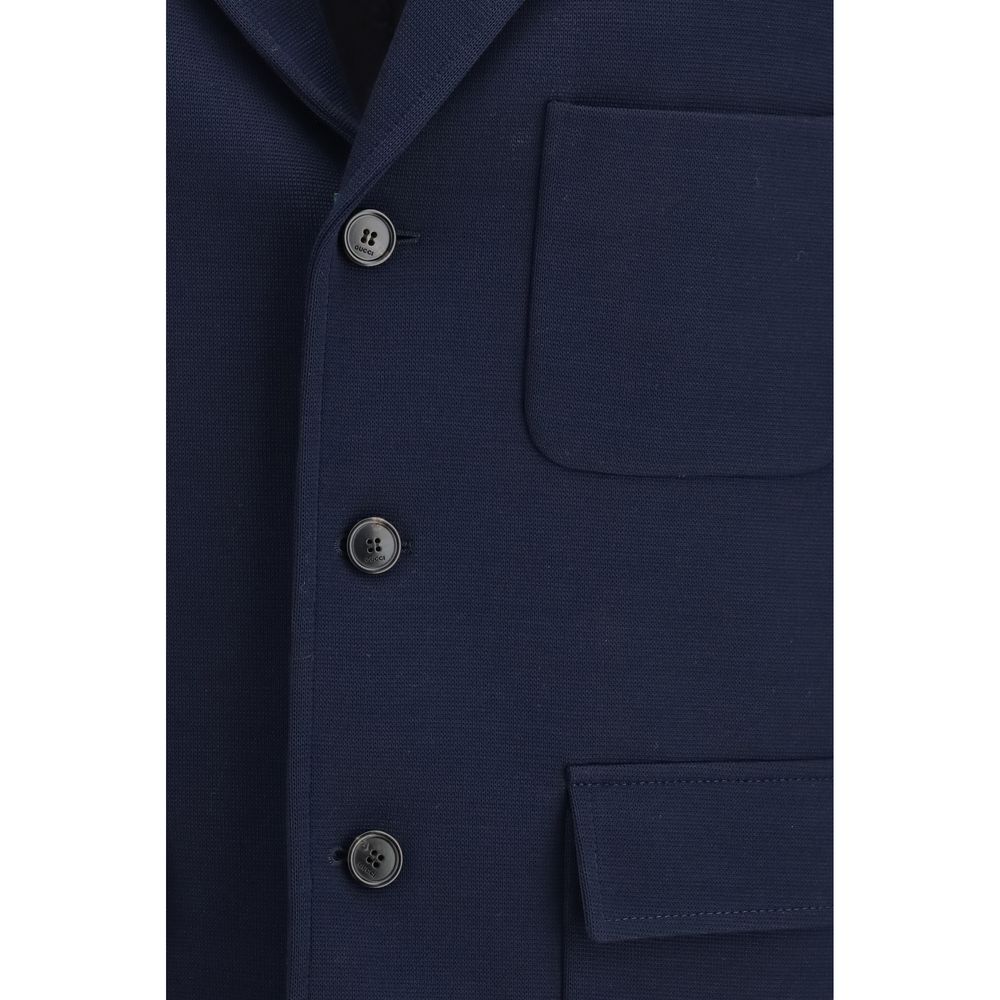 Blue Cotton Jersey Coat