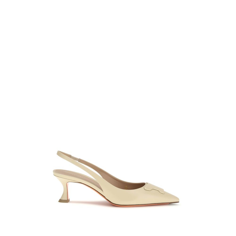 Calf Leather Taylor Slingback Mid Heel Pumps