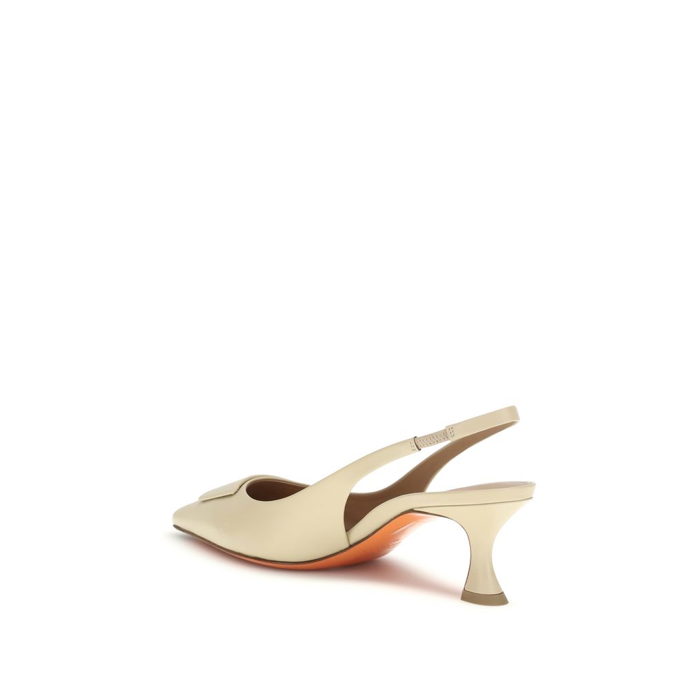 Calf Leather Taylor Slingback Mid Heel Pumps