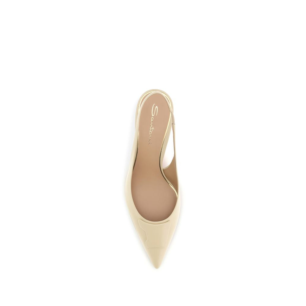 Calf Leather Taylor Slingback Mid Heel Pumps