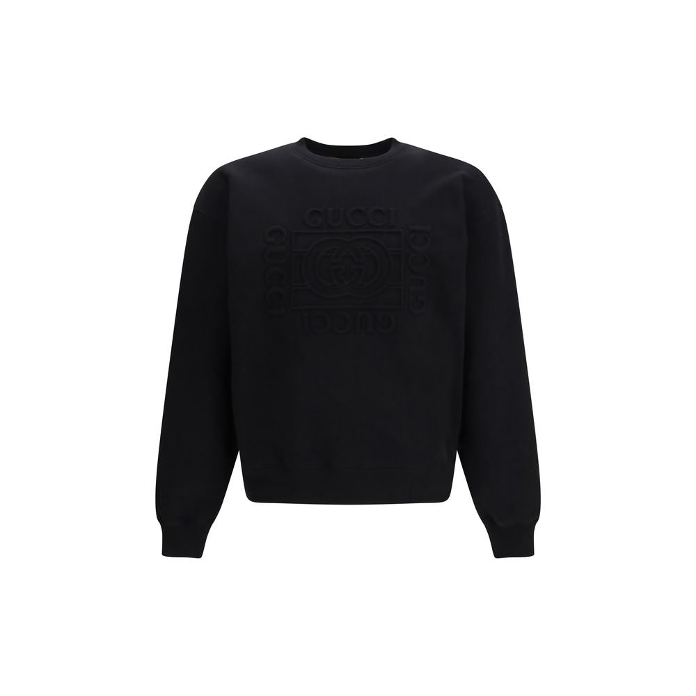 Black Cotton Logo Sweatshirt