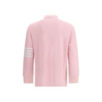 Textured Piqué 4-Bar Long-Sleeve Polo Shirt
