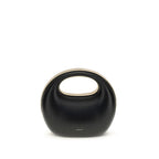 Black Calf Leather Rigid Handbag