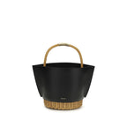 Raffia Leather Basket Handbag