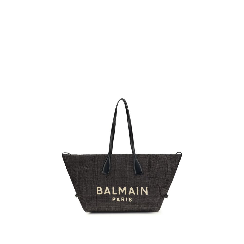 Raffia and Calf Leather Track Shoulder Bag