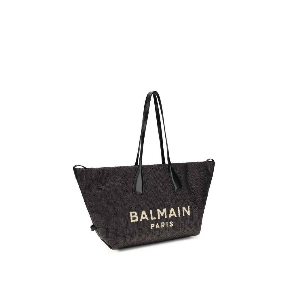 Raffia and Calf Leather Track Shoulder Bag