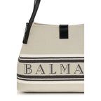 Beige Cotton Jacquard Shoulder Bag