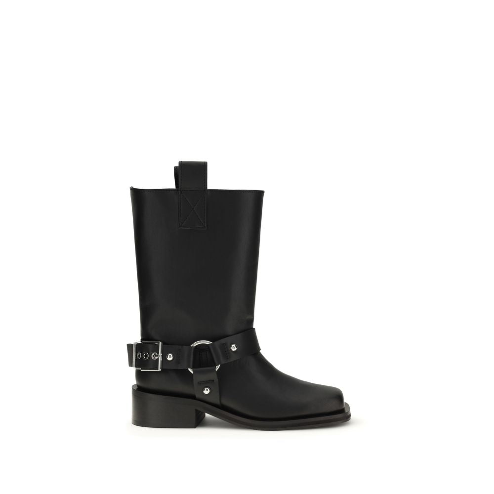 Calf Leather Biker Boots