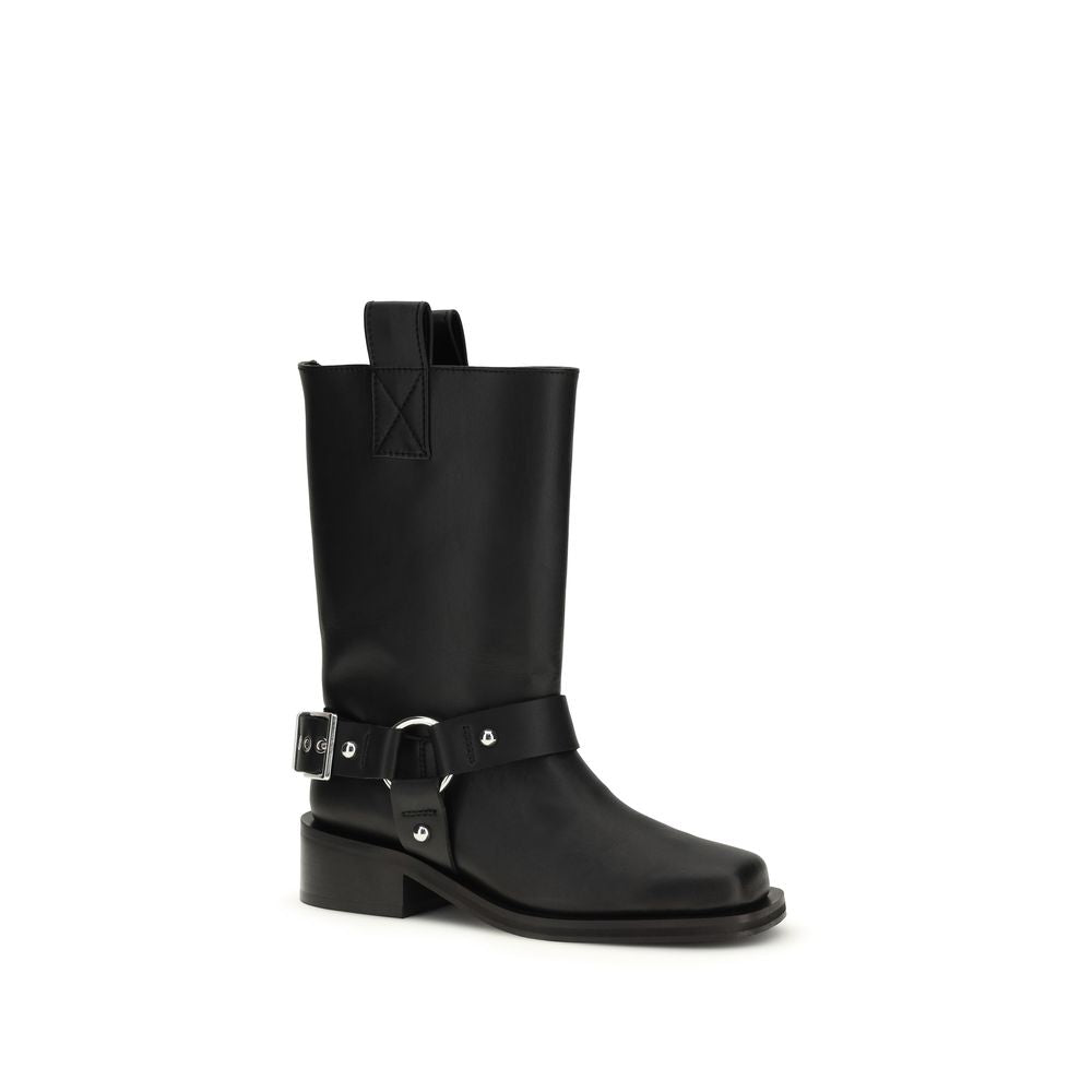 Calf Leather Biker Boots