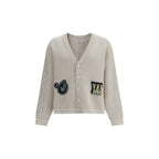 Star Logo Diagonal Varsity Cotton Cardigan