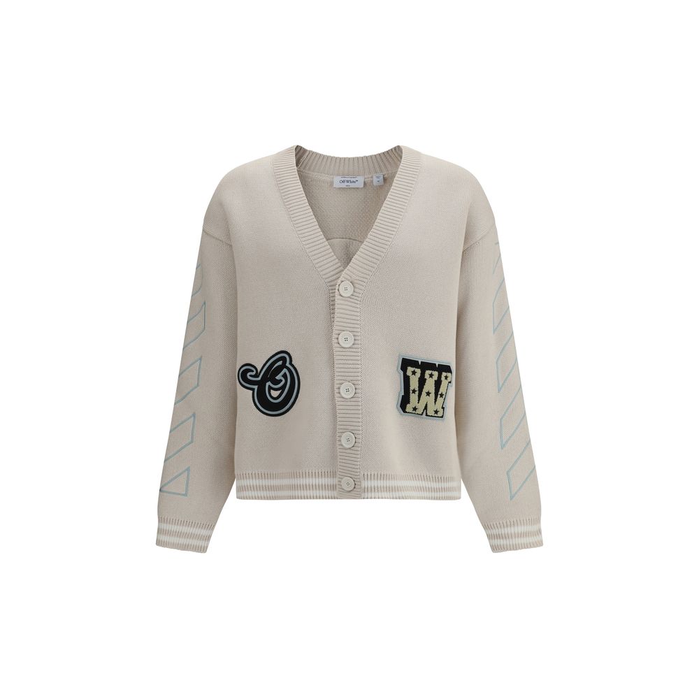 Star Logo Diagonal Varsity Cotton Cardigan