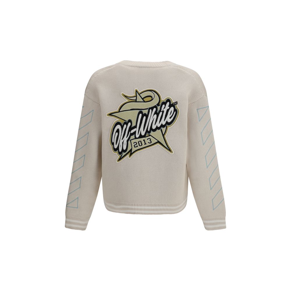 Star Logo Diagonal Varsity Cotton Cardigan