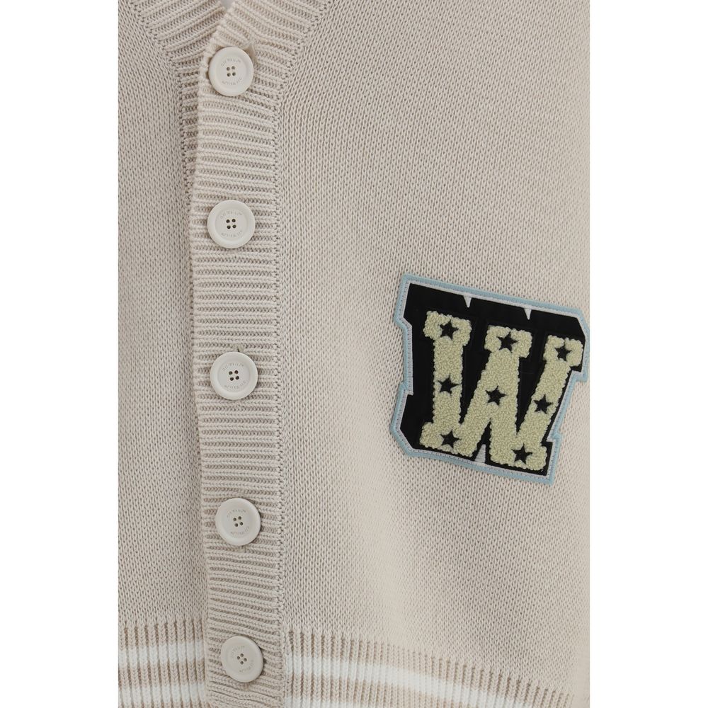 Star Logo Diagonal Varsity Cotton Cardigan