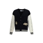 Star Logo Diagonal Varsity Cotton Cardigan