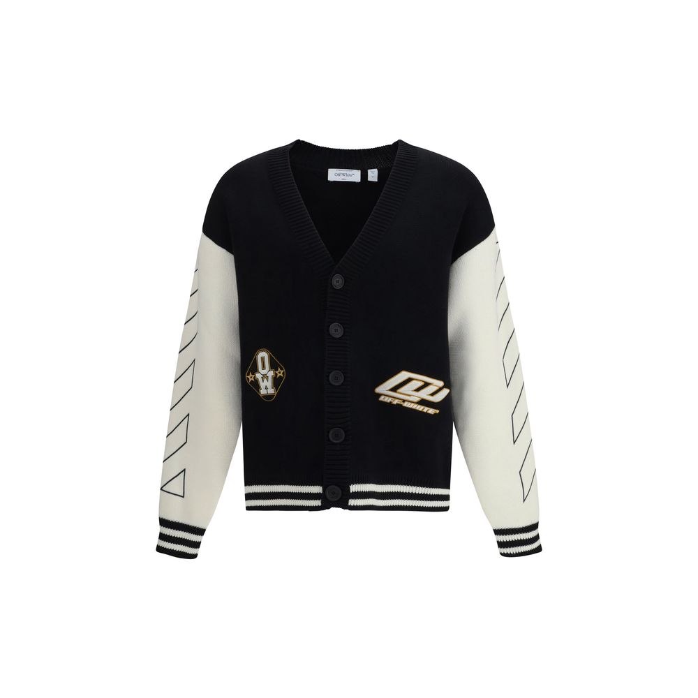 Star Logo Diagonal Varsity Cotton Cardigan