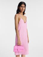 Le Grand Bambino Top-Handle Bag In Pink Leather