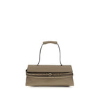 Beige Calf Leather Tie Me Shoulder Bag