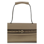 Beige Calf Leather Tie Me Shoulder Bag
