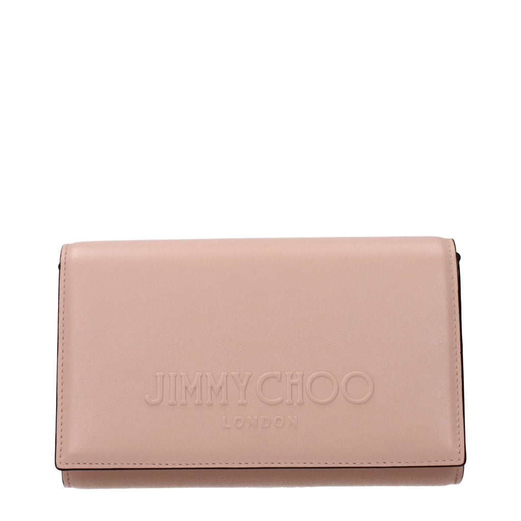 Small Pink Powder Leather Clutch