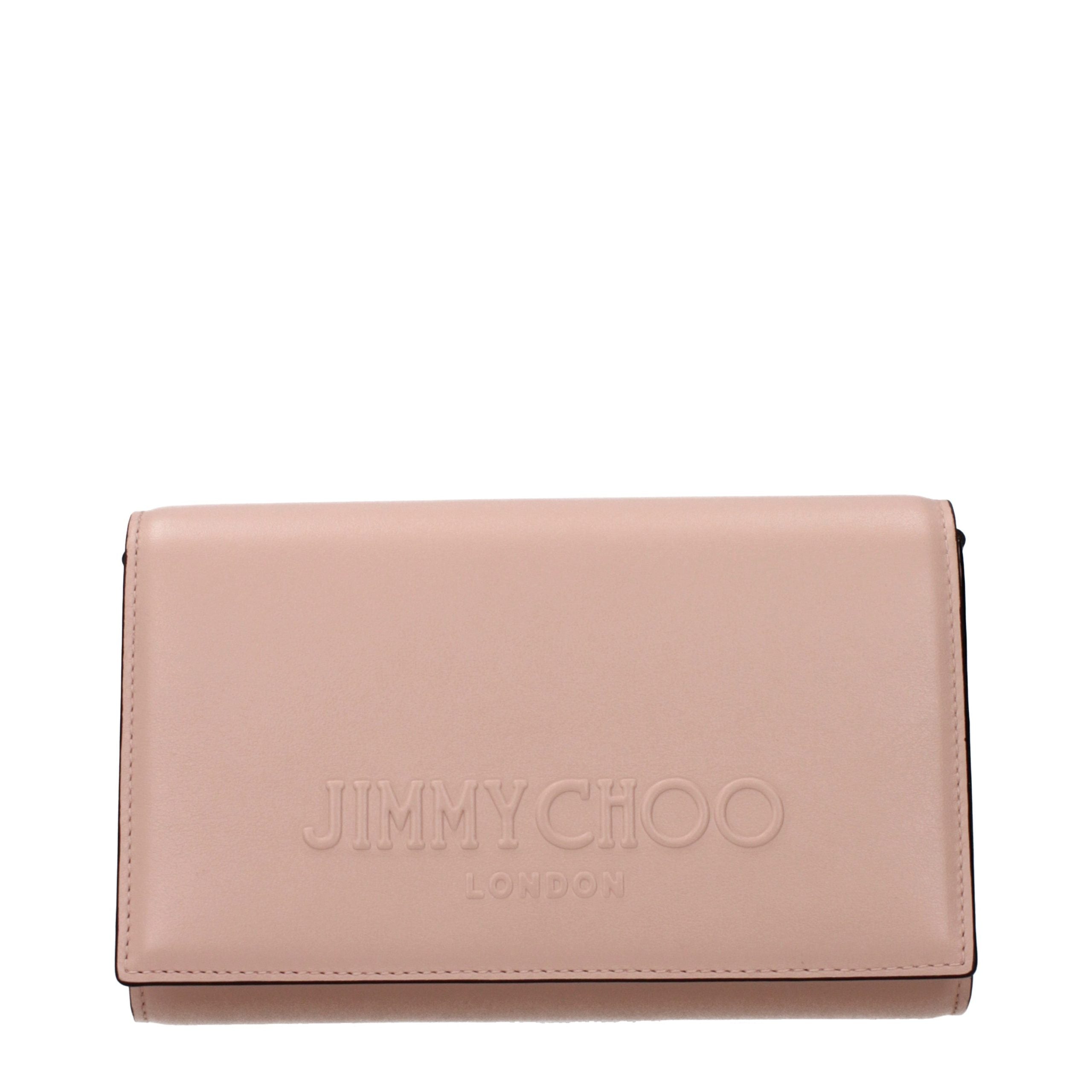 Small Pink Powder Leather Clutch