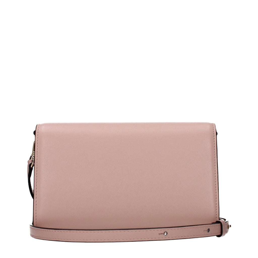 Small Pink Powder Leather Clutch