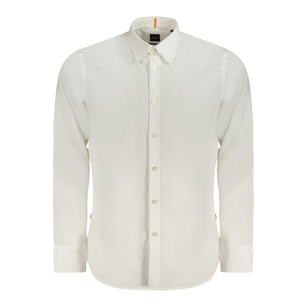 White Cotton Long Sleeve Shirt