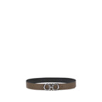 Gancini Reversible Grained Leather Belt