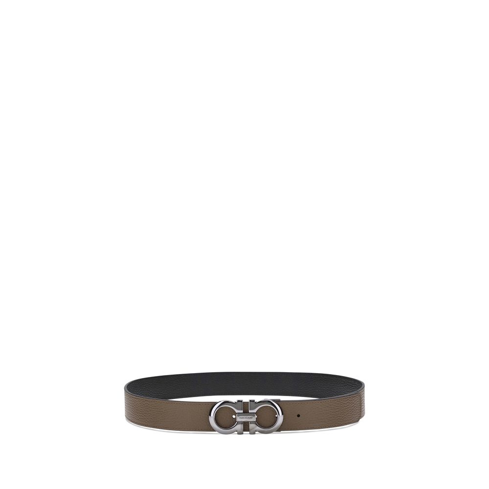 Gancini Reversible Grained Leather Belt