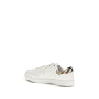 Check Motif Calf Leather Low Top Sneakers