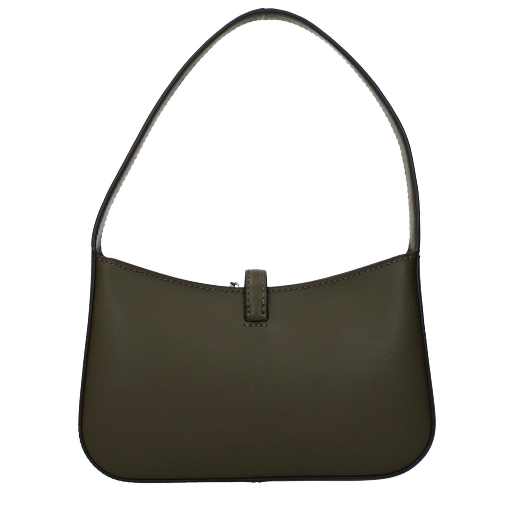 Green Grained Leather Handbag