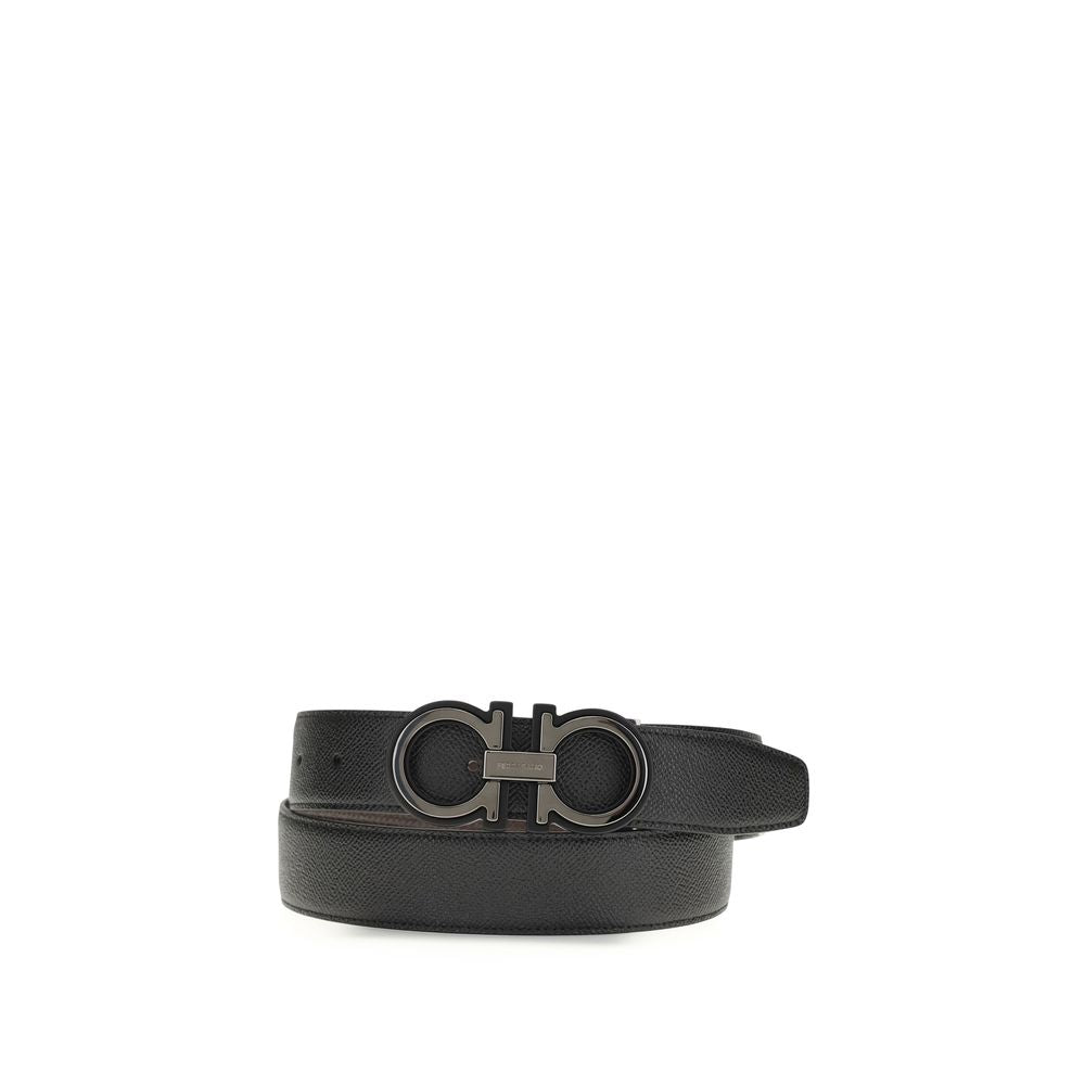 Reversible Gancini Calf Leather Belt