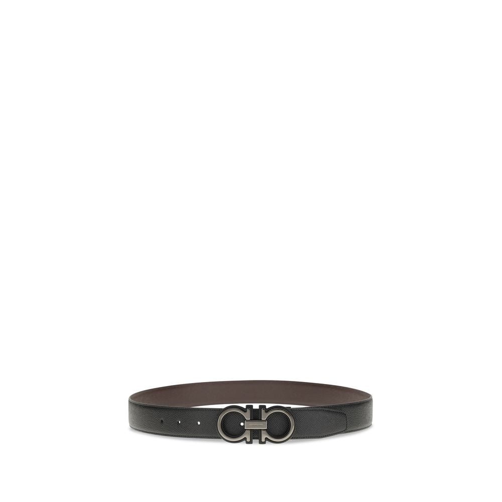 Reversible Gancini Calf Leather Belt