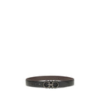 Reversible Gancini Calf Leather Belt