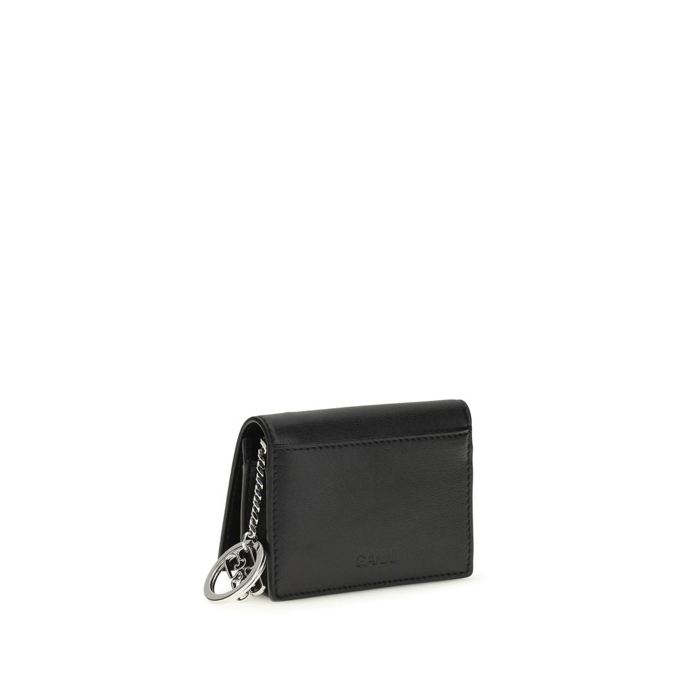Poodle Print Recycled Leather Card Holder With Key Ring