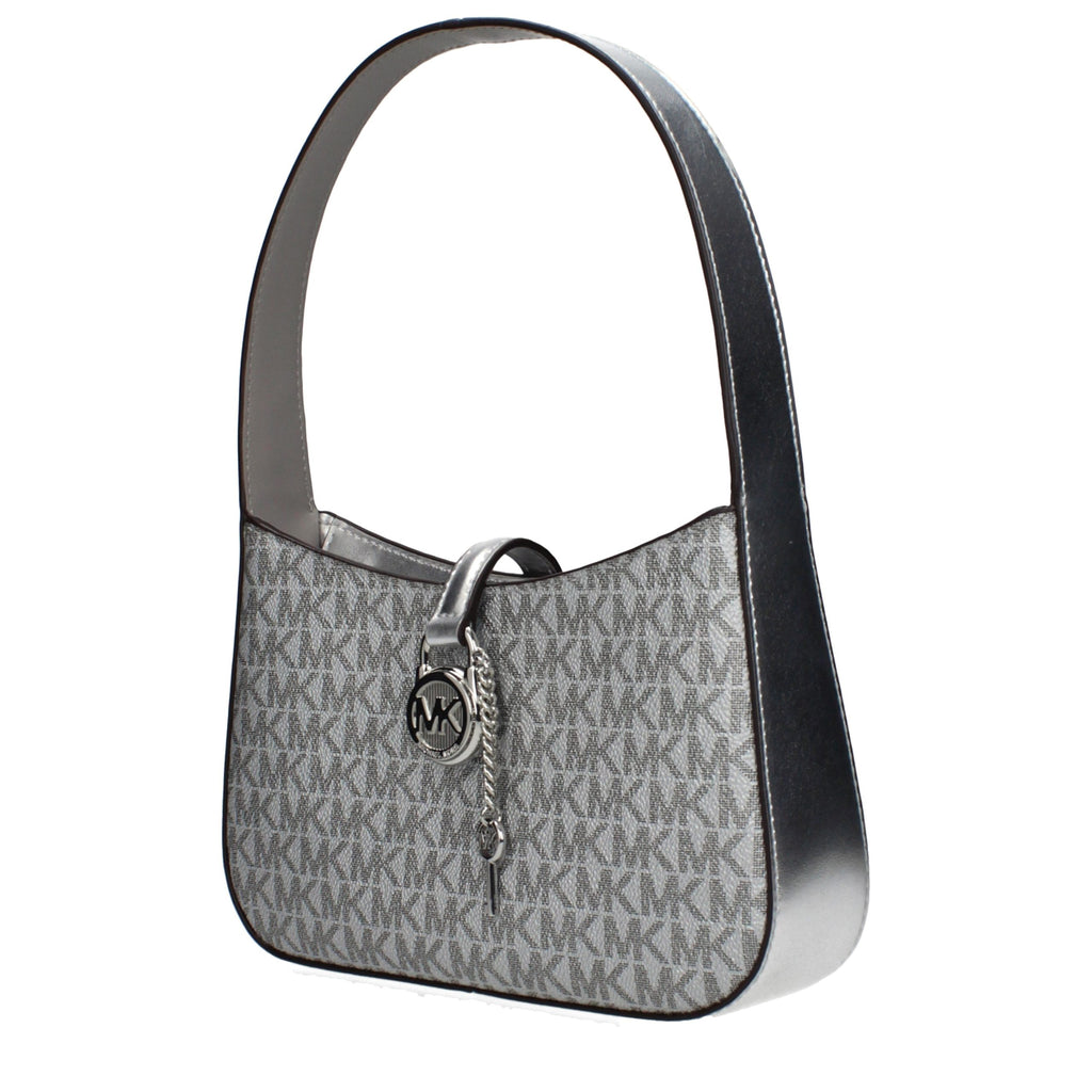Silver Metallic Fabric Handbag