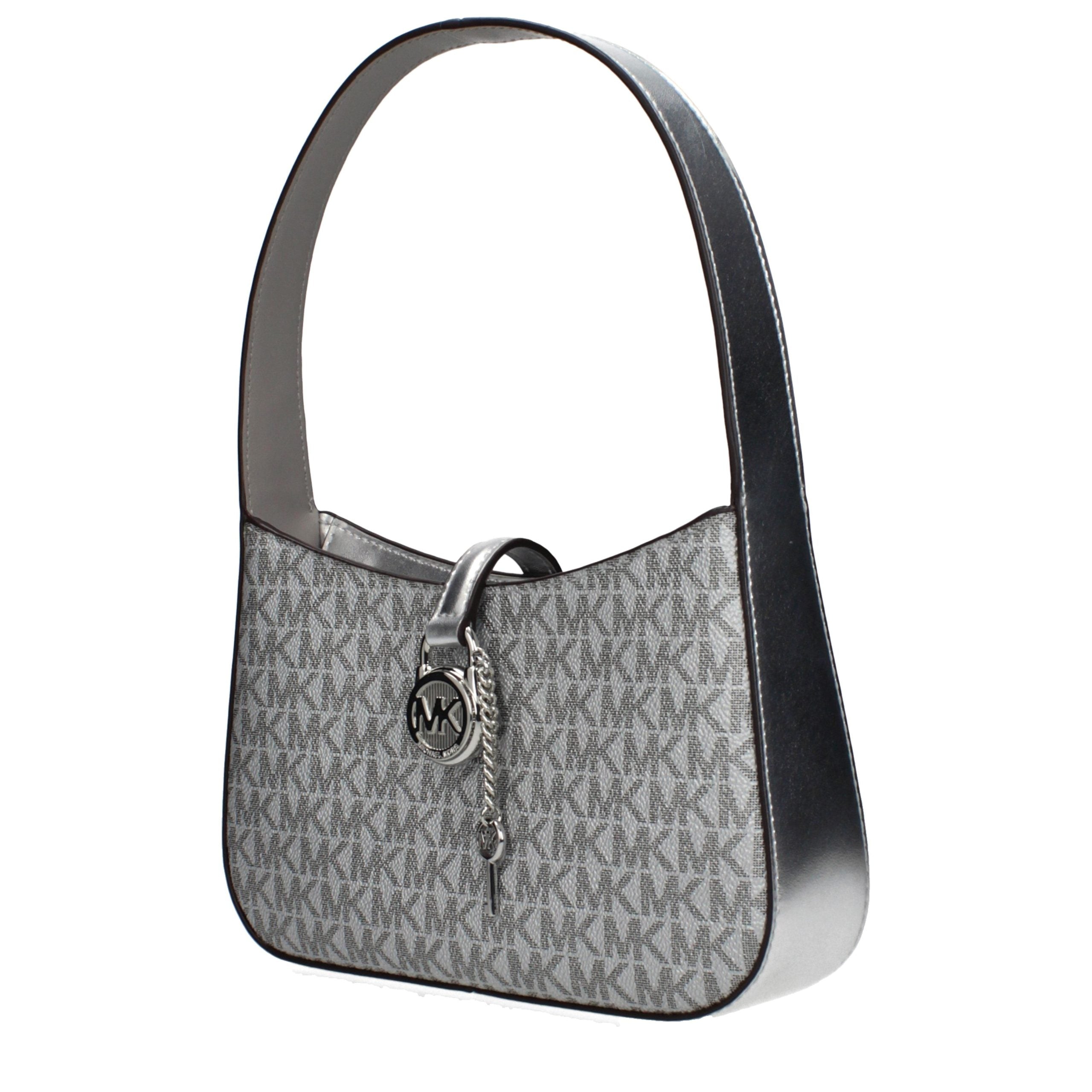 Silver Metallic Fabric Handbag