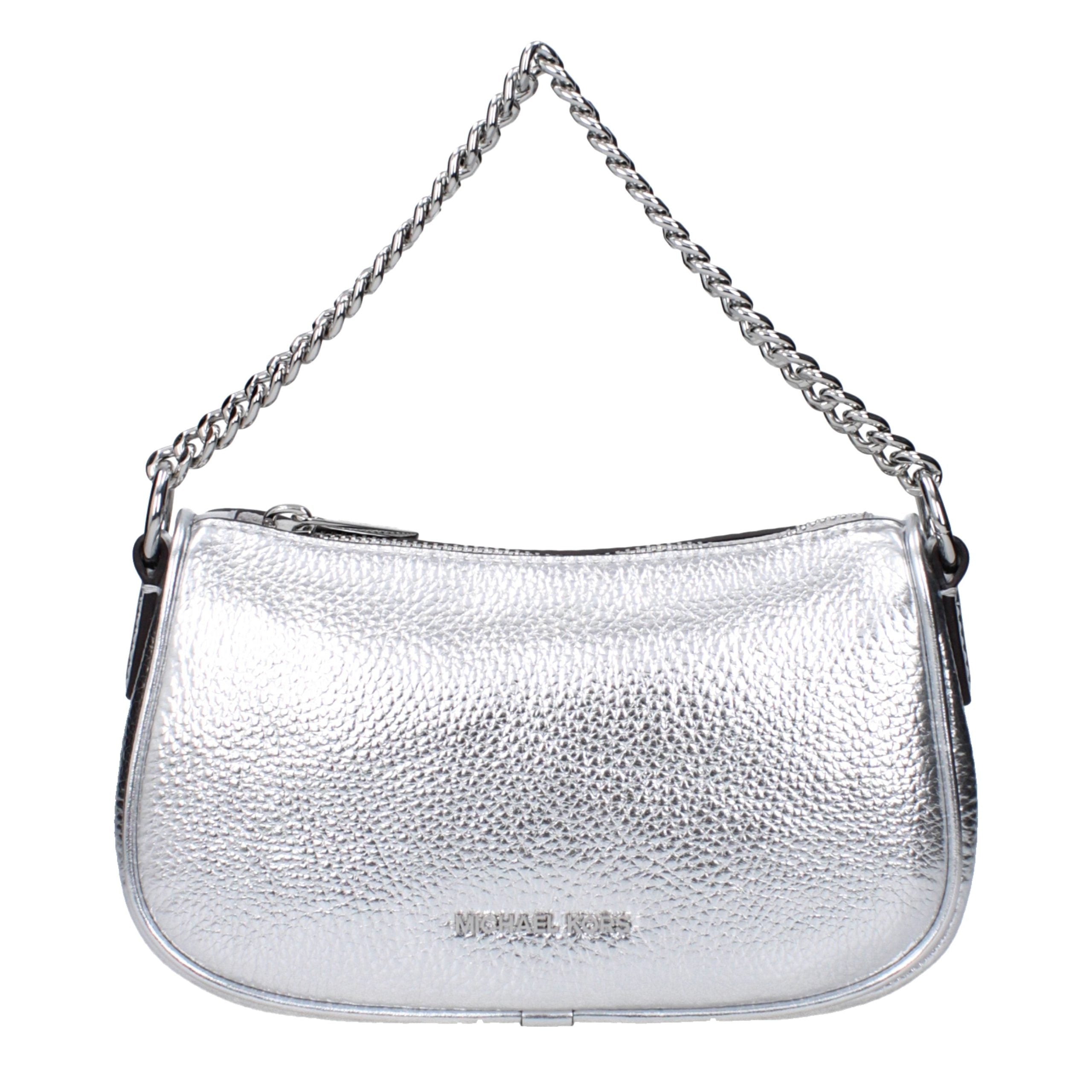 Silver Leather Handbag