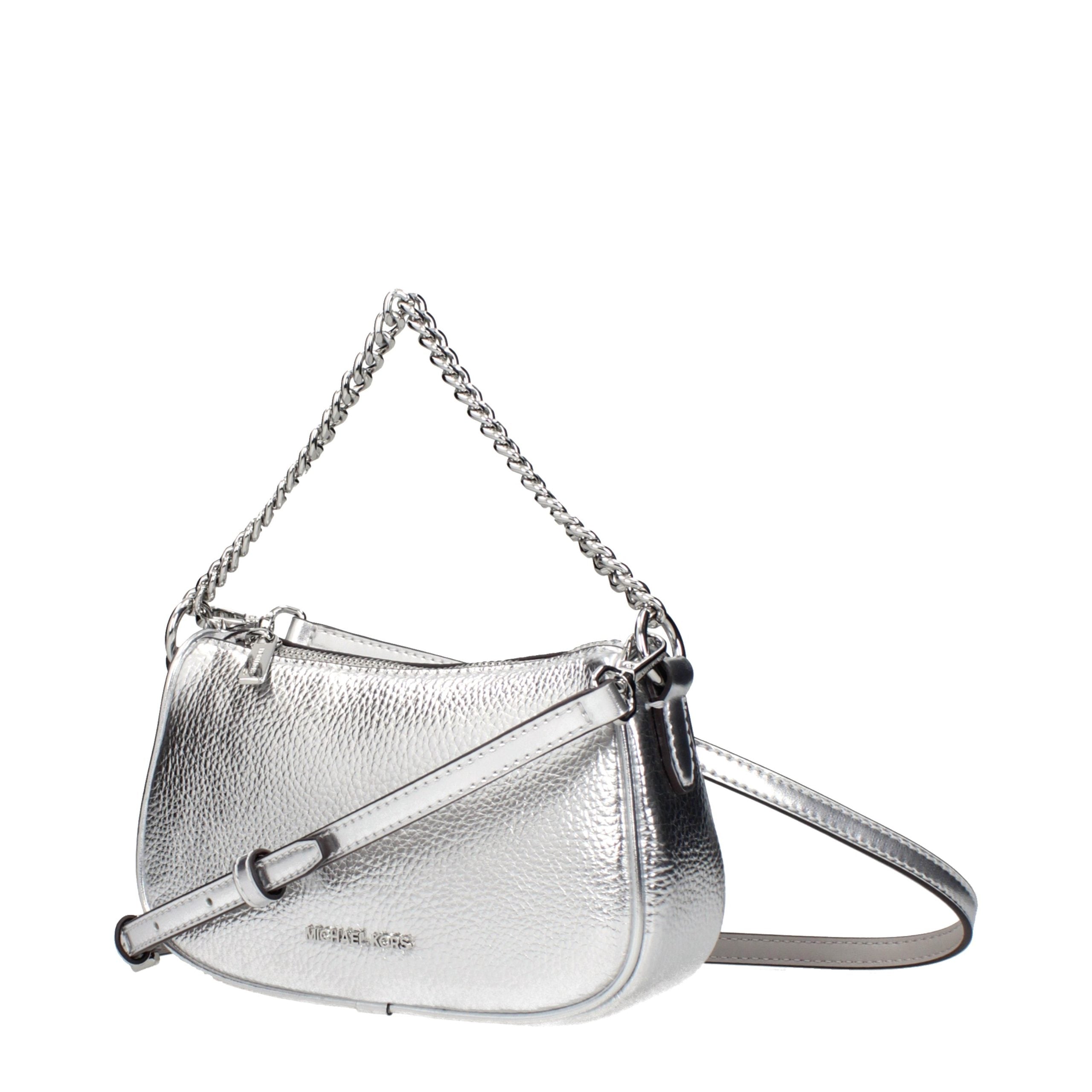 Silver Leather Handbag