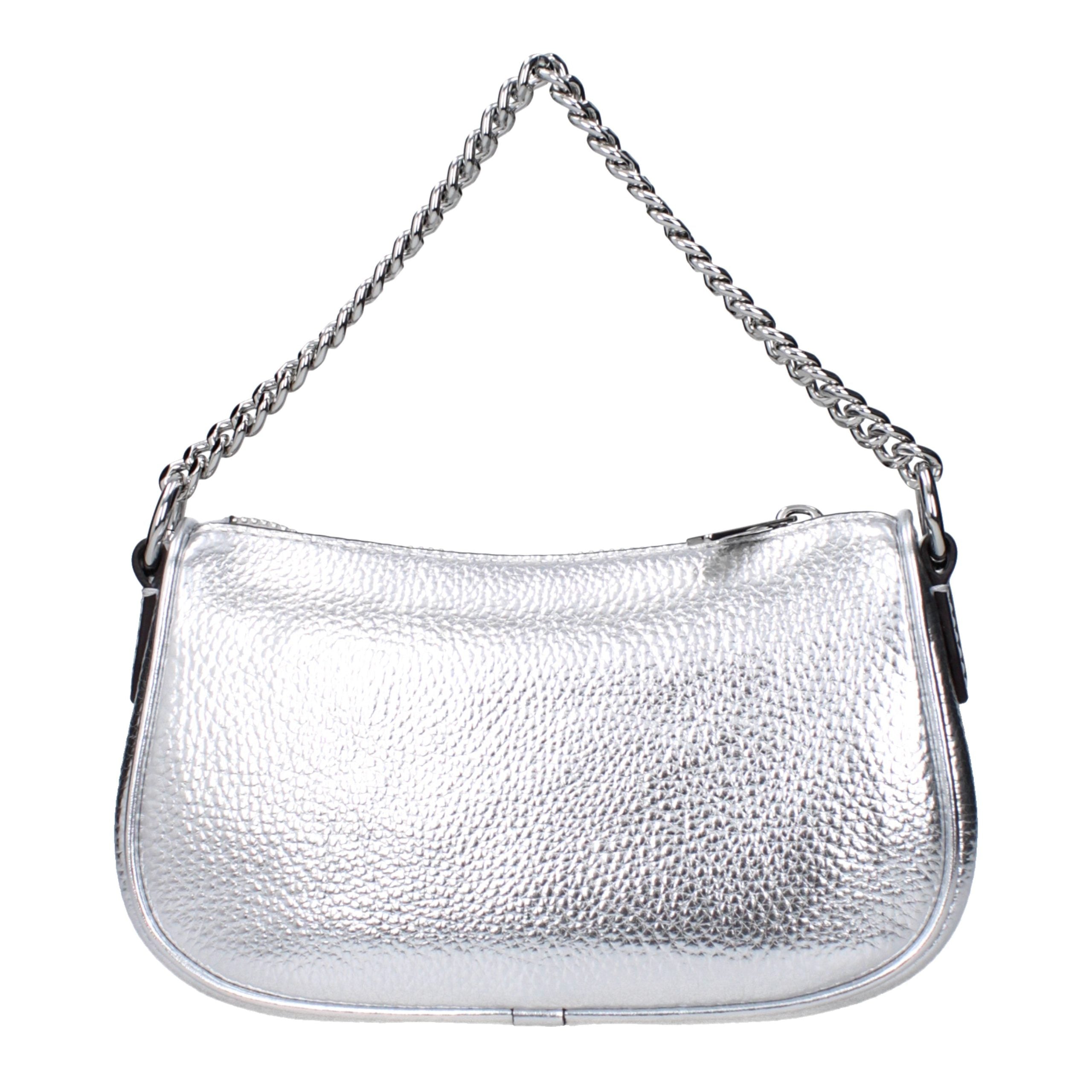 Silver Leather Handbag