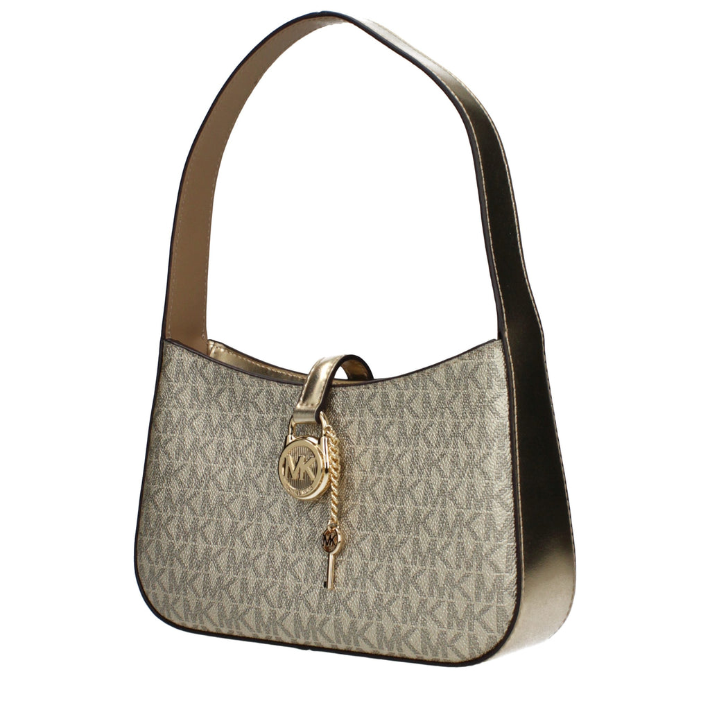 Gold Metallic Effect Fabric Handbag