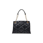 Large Quilted Geometric Polyurethane Handbag