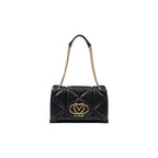 Medium Quilted Geometric Polyurethane Handbag