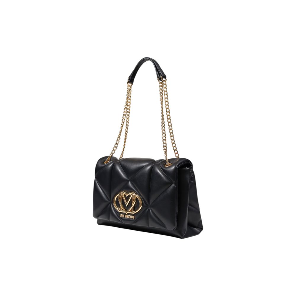 Medium Quilted Geometric Polyurethane Handbag
