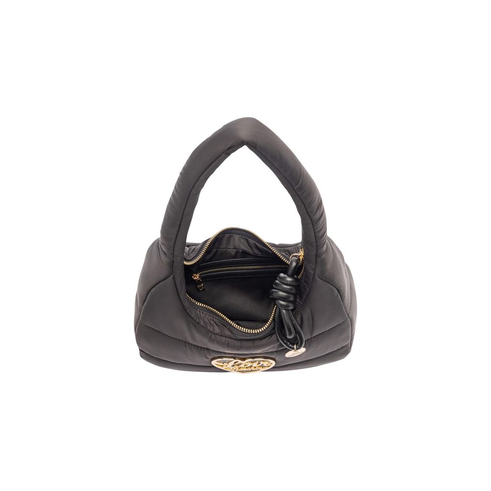 Padded Nylon Medium Heart Logo Top Zip Handbag